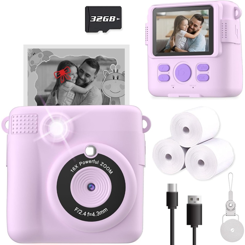 Kids Education Card - Instant Print Camera for Kids, HD