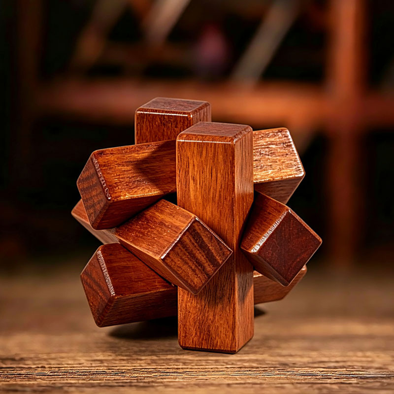 Kids Education Fun - Wooden Knot Puzzle IQ Logic Training