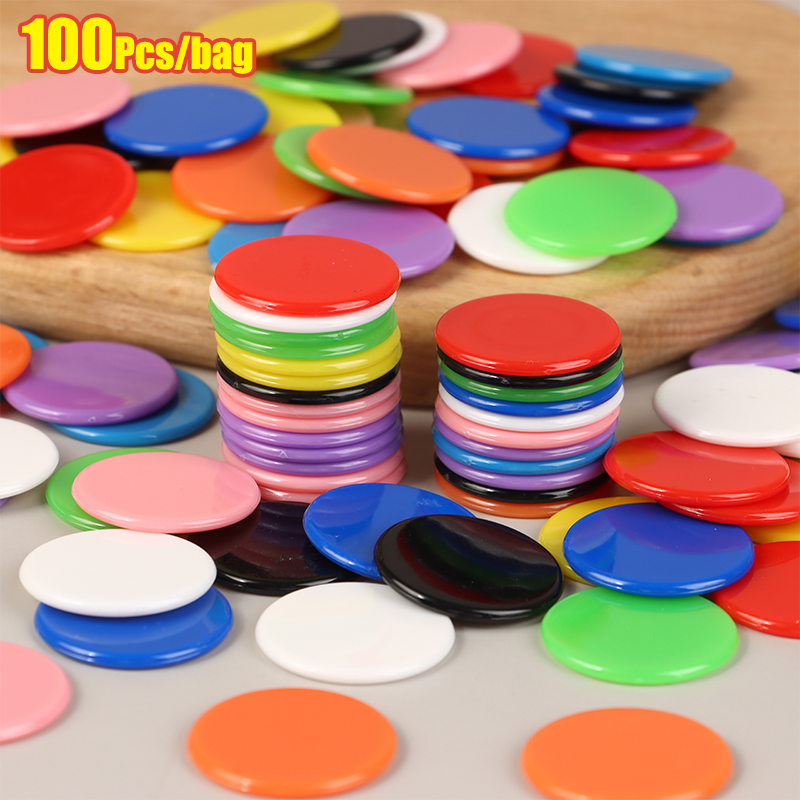 Math Manipulative Set - 100Pcs Counting Chips Set 25MM Counting