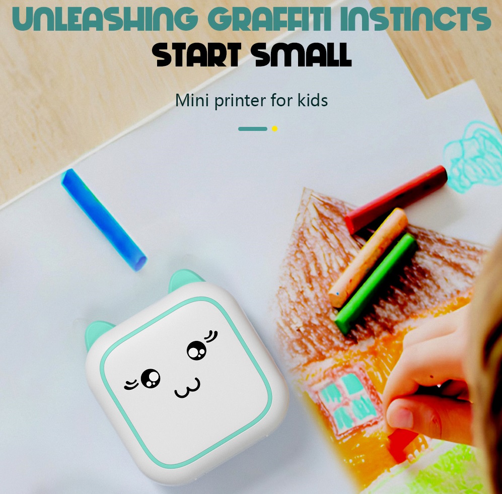 Kids Education Questions - Portable Mini Cartoon Thermal Printer Wireless
