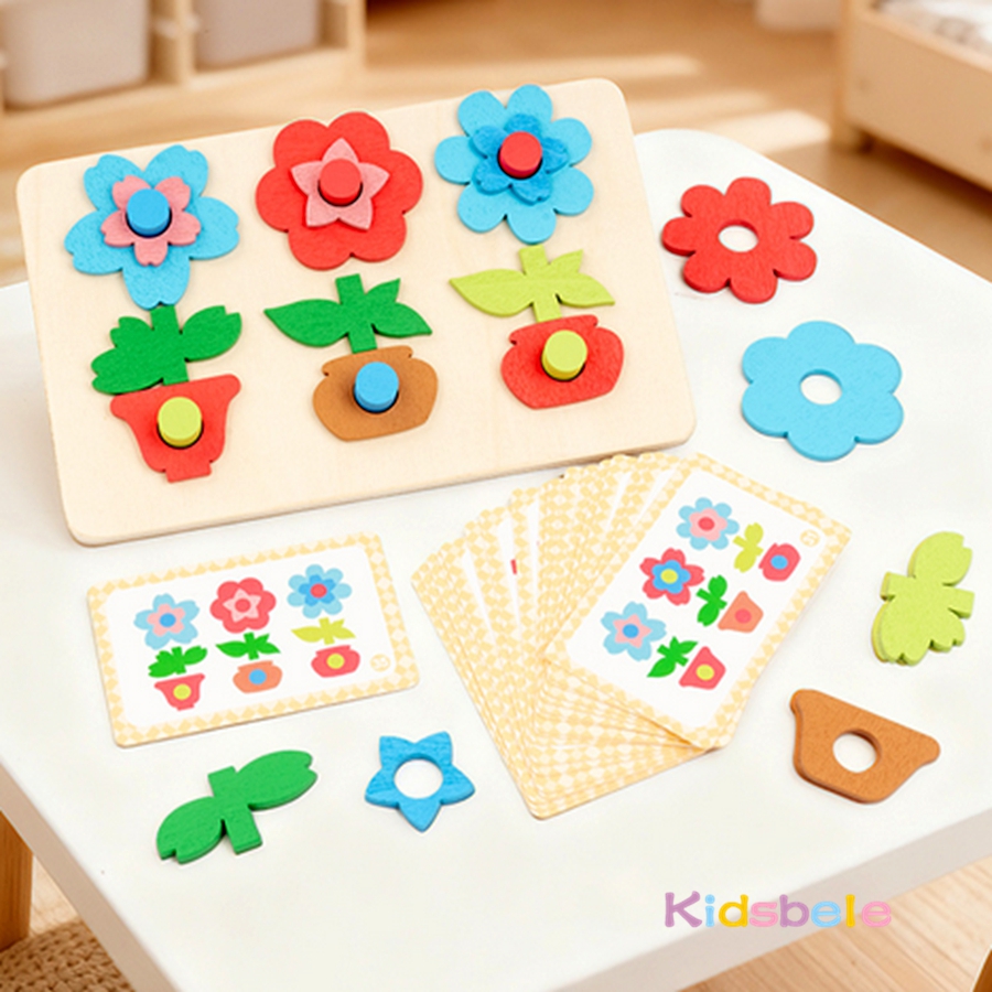 Montessori DIY Wooden Flower P - đánh giá và giá Kids Education Card