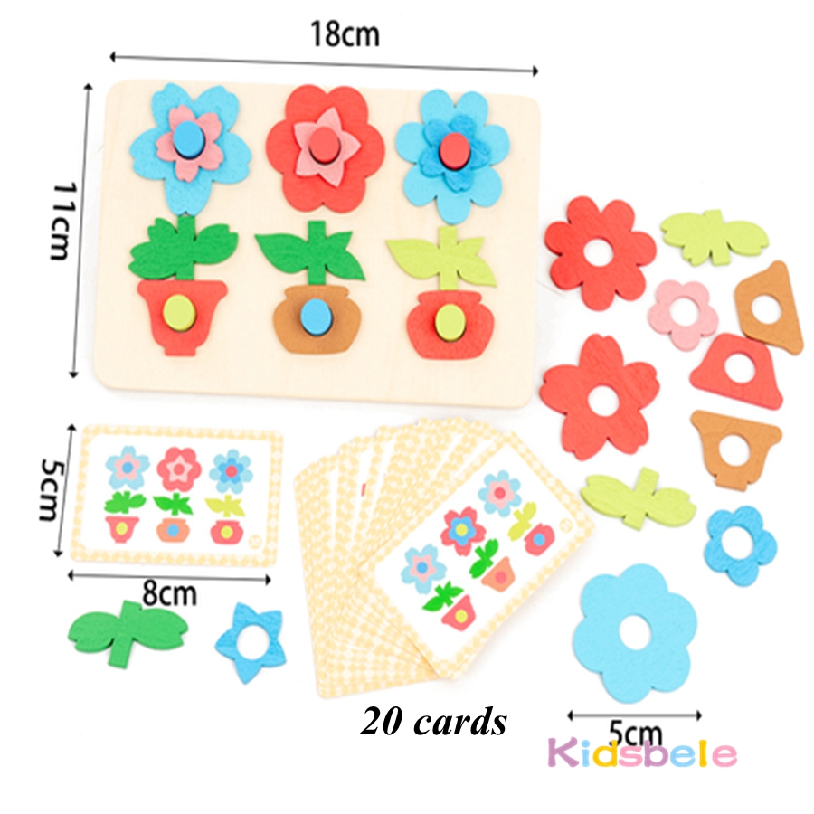 Montessori DIY Wooden Flower P - đánh giá và giá Kids Education Card