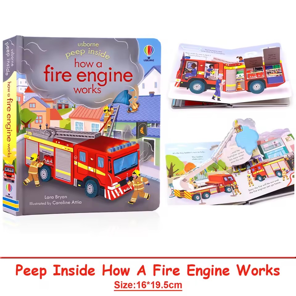 Usborne Peep Inside How A Fire - đánh giá và giá Kid Educational