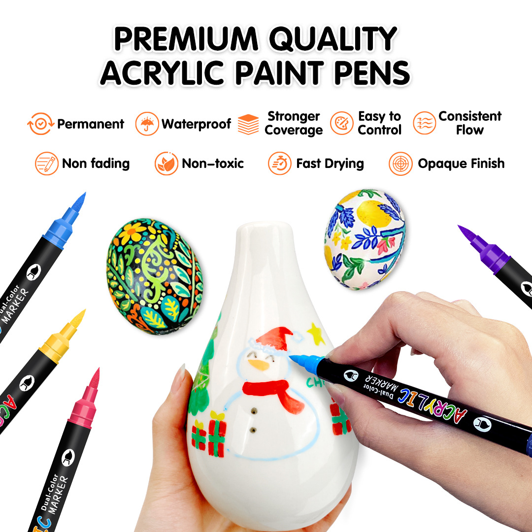 Acrylic Paint Markers Dual Tip - đánh giá và giá Kids Education Tips