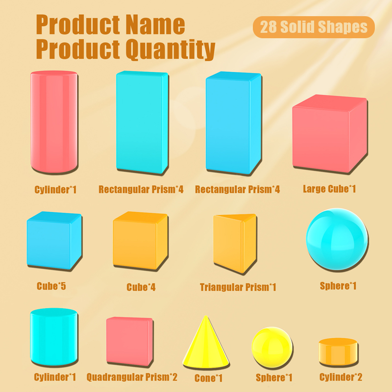 28/36PCS  3D Shapes Geometric  - đánh giá và giá Math Manipulative Set