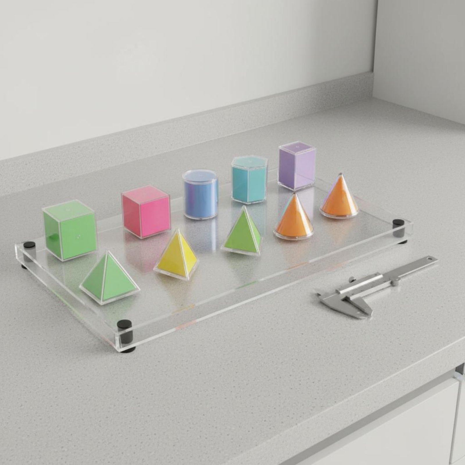 8 Pieces Transparent Geometric - đánh giá và giá Math Manipulative Set