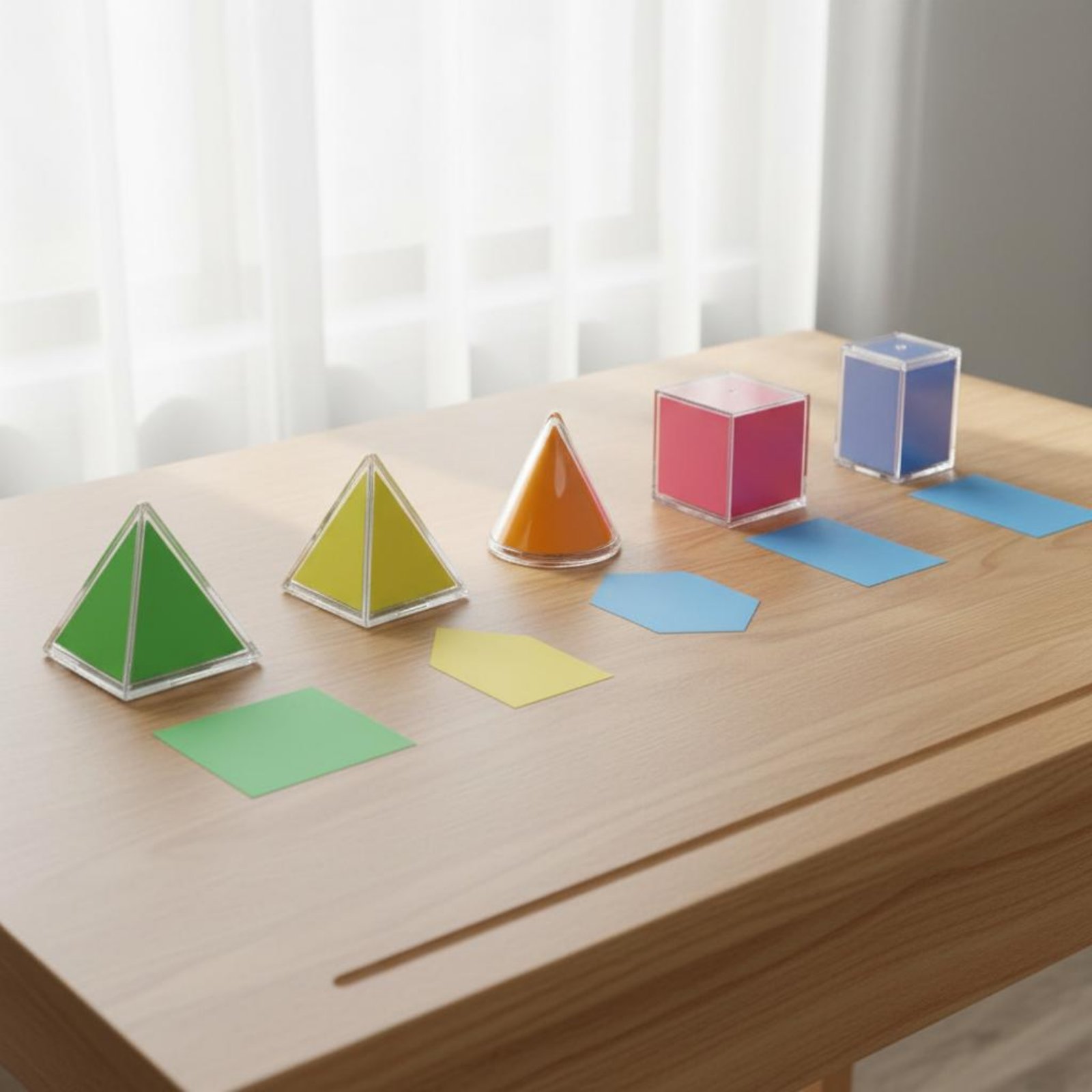 8 Pieces Transparent Geometric - đánh giá và giá Math Manipulative Set