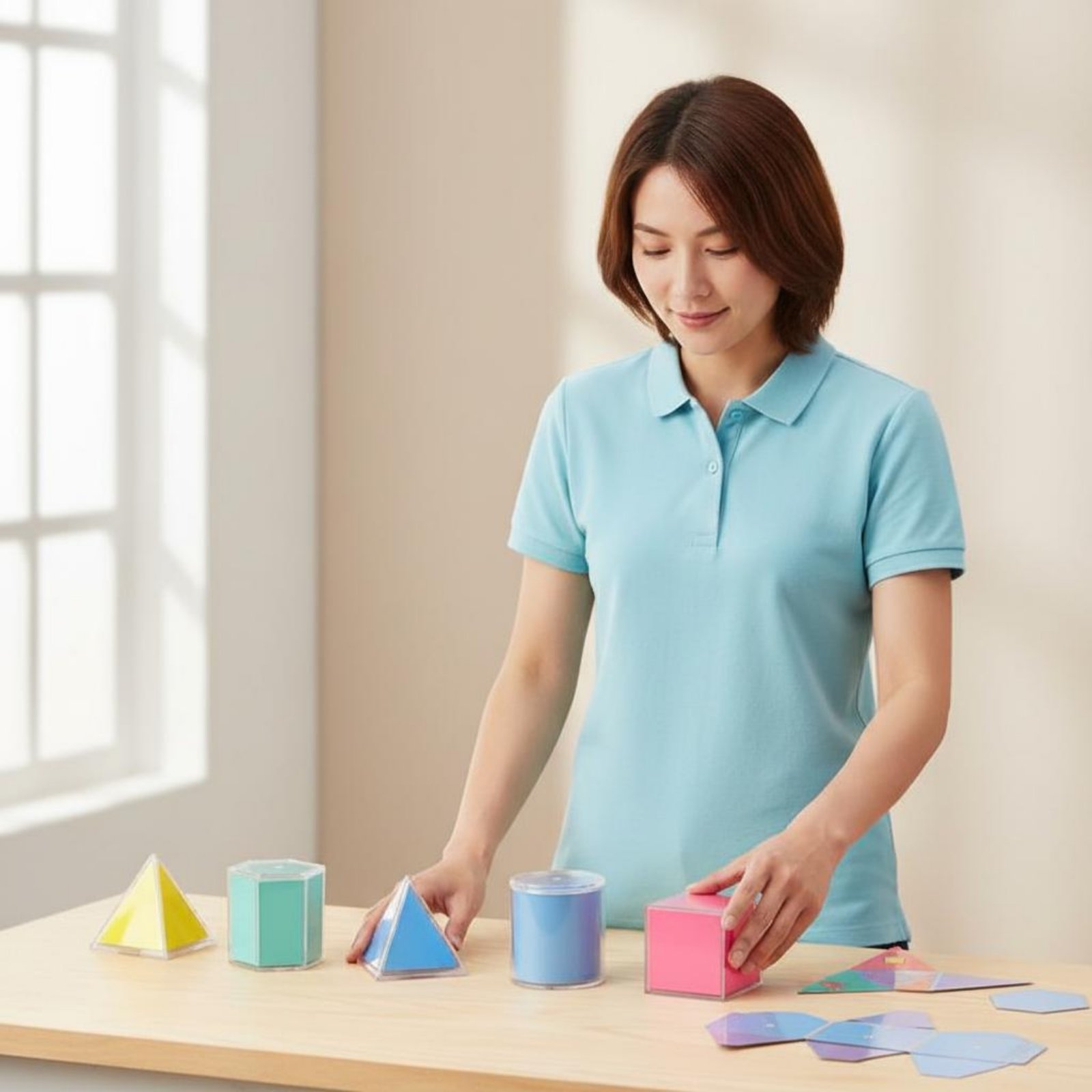 8 Pieces Transparent Geometric - đánh giá và giá Math Manipulative Set