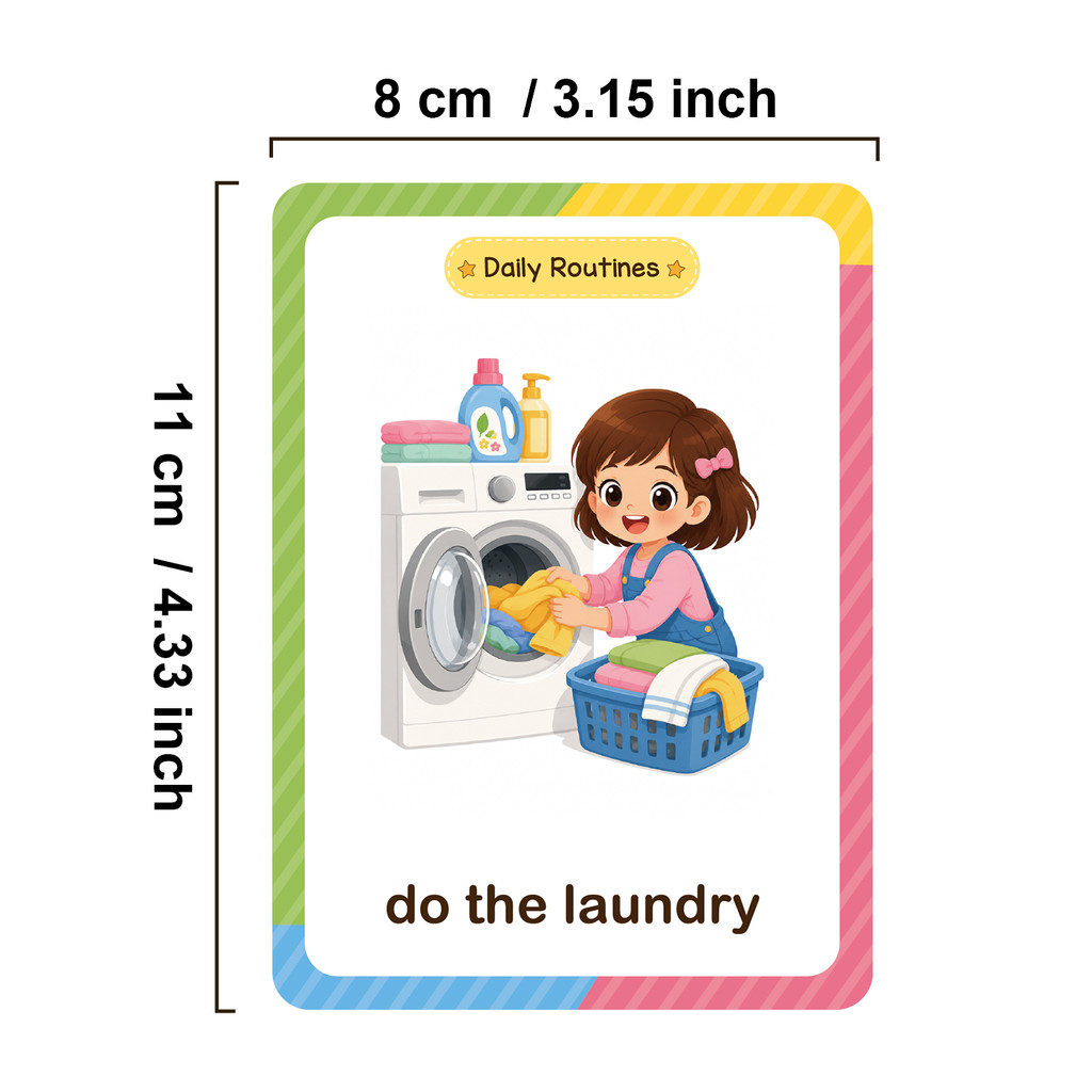 38 Words Daily Routines Learni - đánh giá và giá Kids Education Card