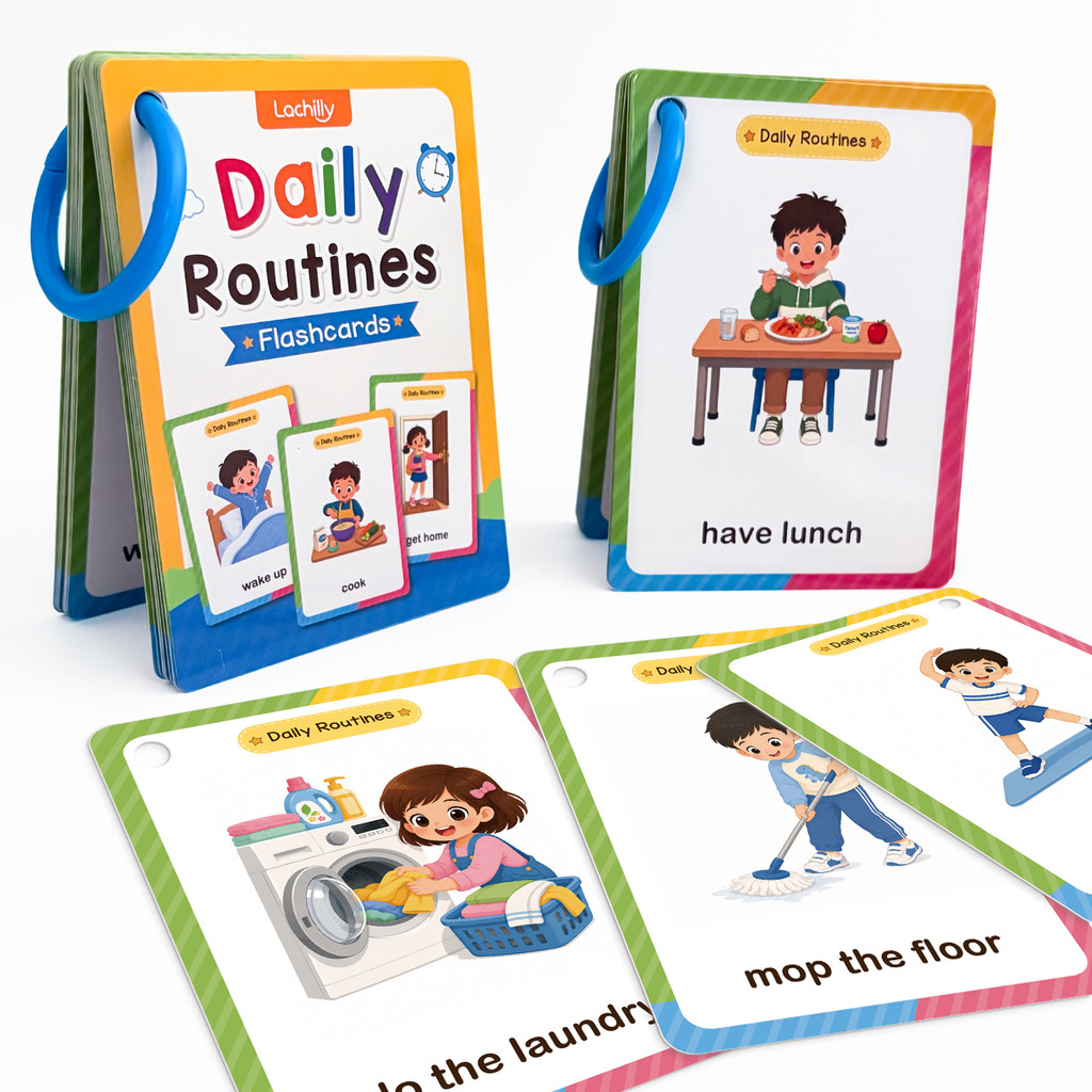 38 Words Daily Routines Learni - đánh giá và giá Kids Education Card