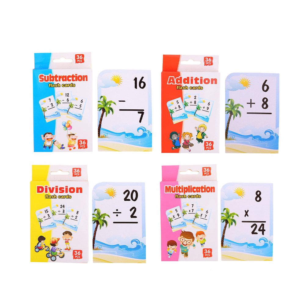 4 Boxes Childrens Math Study C - đánh giá và giá Kids Education Card